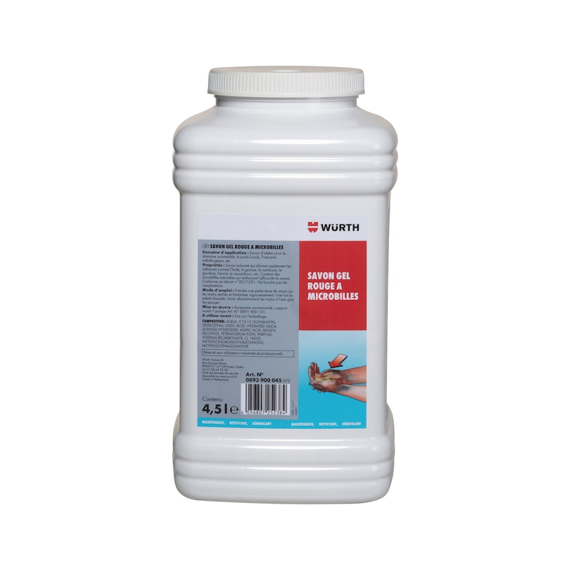 Savon rouge microbilles pour salissures d'huile