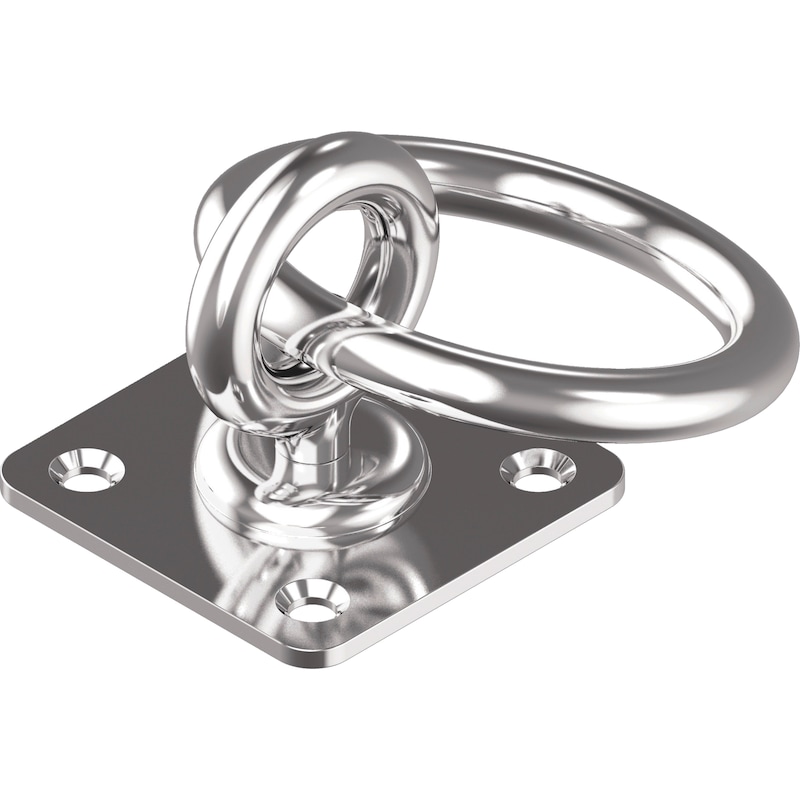 Pontet sur platine avec anneau inox A2