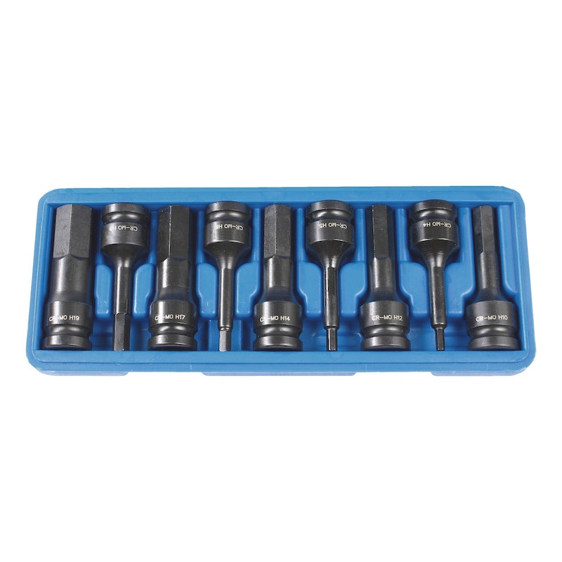 Jeu de douilles à chocs mâles 1/2 6 pans - 9 pcs