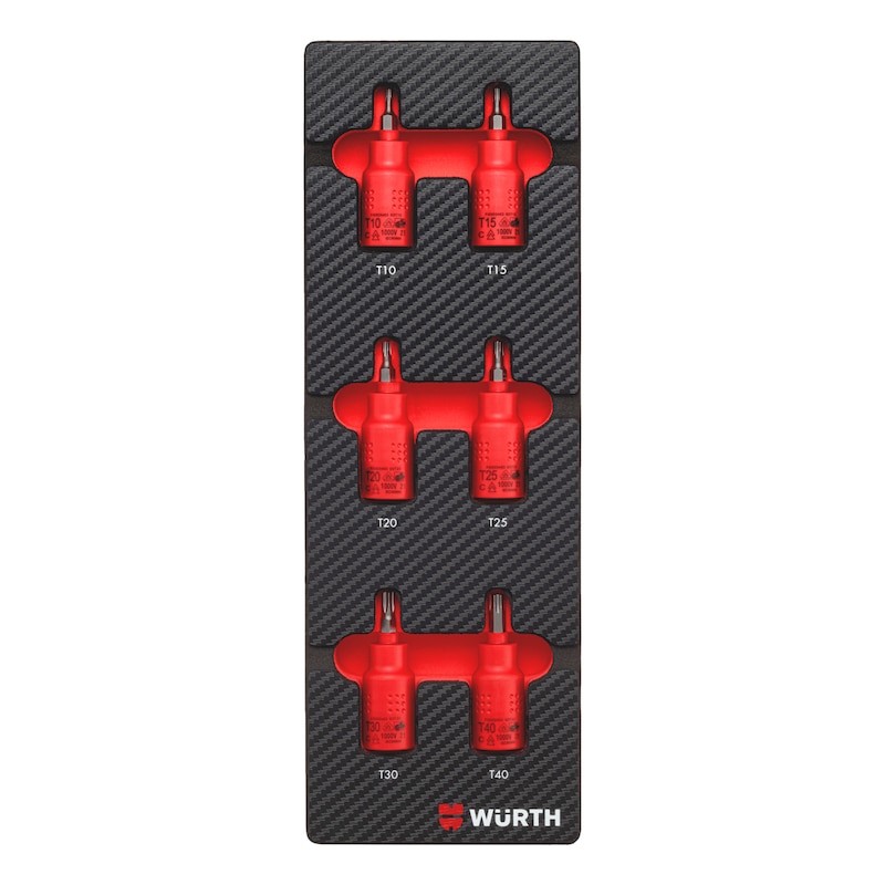 Alvéole 2.4.1 avec douilles 3/8 pouce courtes TX isolées VDE - 6 pcs