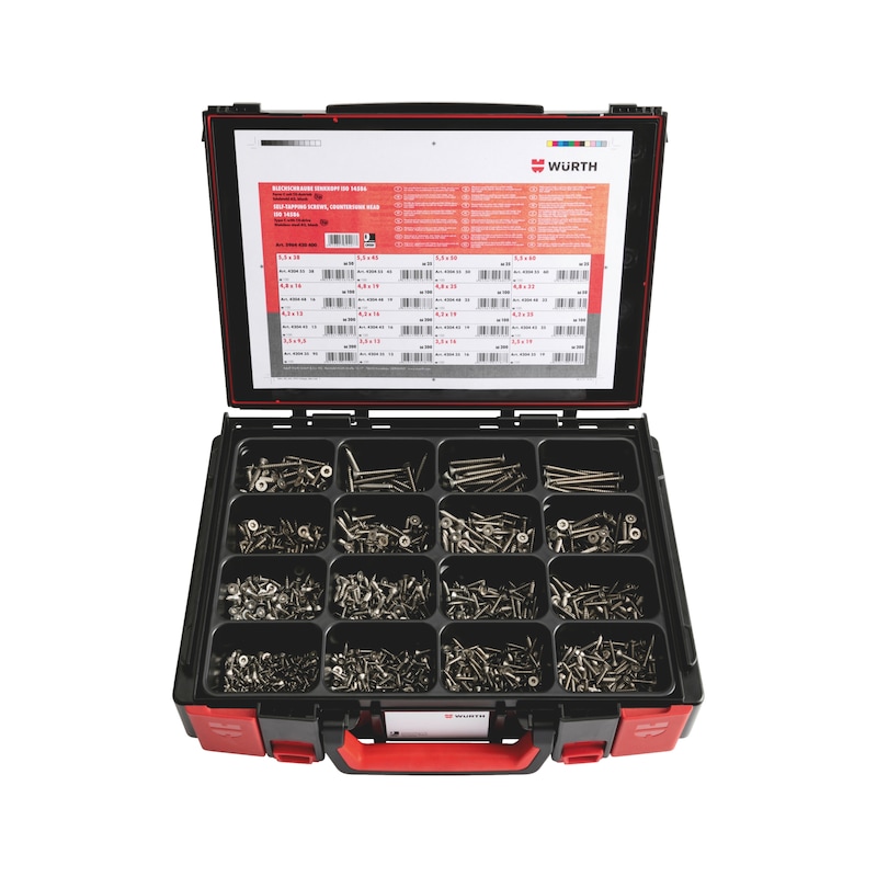 Coffret de vis à tôle TF ISO 14586 inox A2 Sysko - 1875 pcs