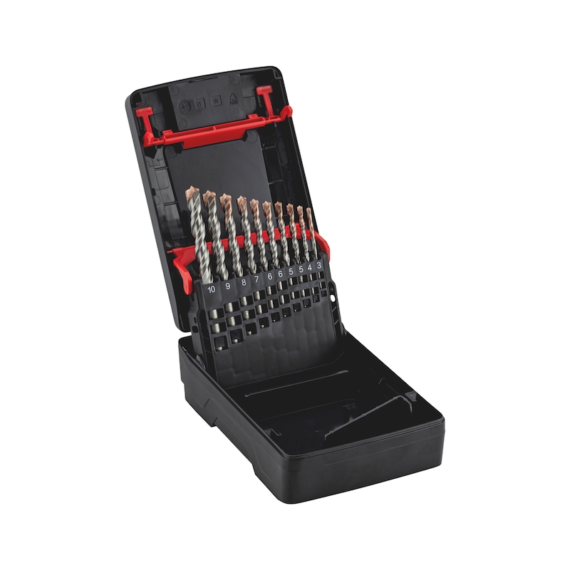 Κρουστικό διαμαντοτρύπανο DUO-S με ίσιο στέλεχος, κασετίνα 10 τεμάχια