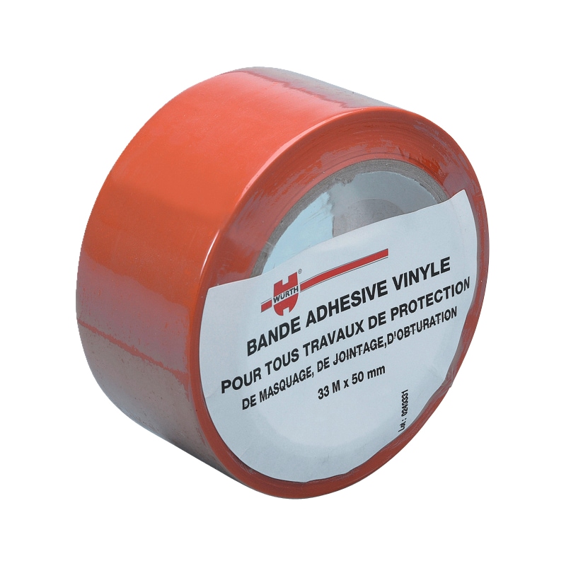 Ruban de masquage de chantier orange vinyle