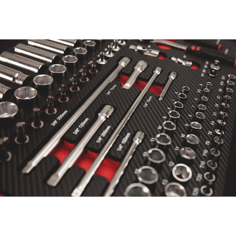Würth SYSTEM-SORTIMENT 8.4.1 – Steckschlüssel-Set 108-teilig Mit 1/4 & 1/2 Zoll Für Profi & Hobby