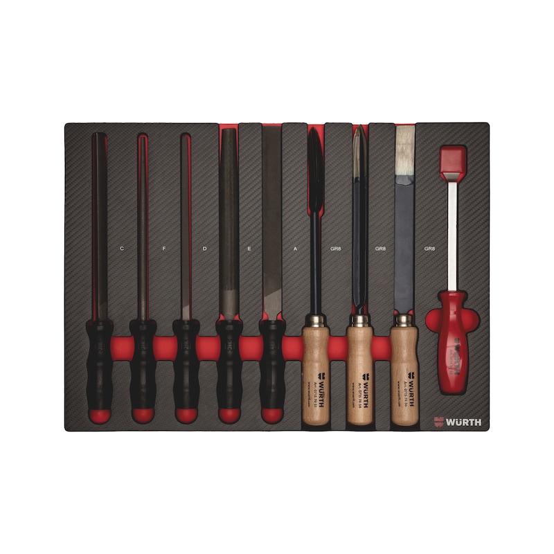 System assortment 8.4.1, files and scrapers 9 pieces - FILE/SCPR-SET-MIXED-9PCS