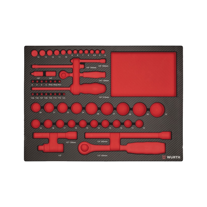 Alvéole vide 8.4.1 pour douilles 1/4 + 1/2 pouce