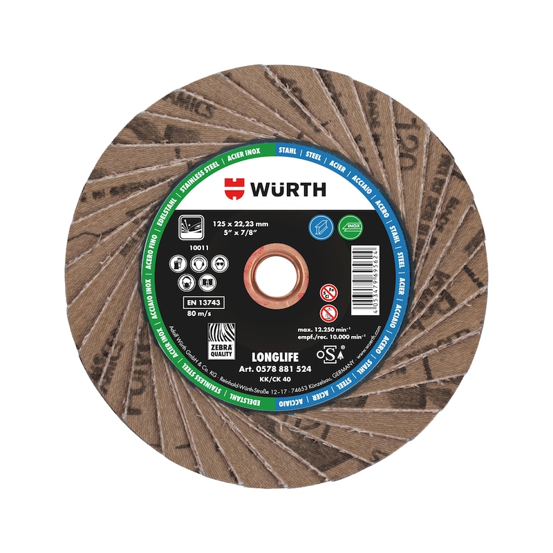 Disque à lamelles dentelé Longlife - 125 mm