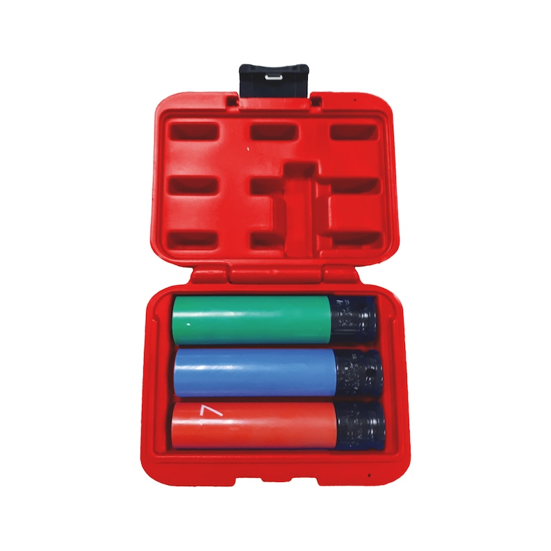 1/2" hjulslagtoppe, ekstra langt sæt 3 dele