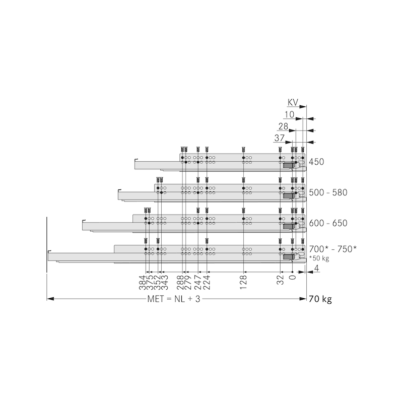 Vionaro H89 frame clear shape and 13 mm thin design - FRMSYS-VION-H89-GRAPHIT-NL500MM