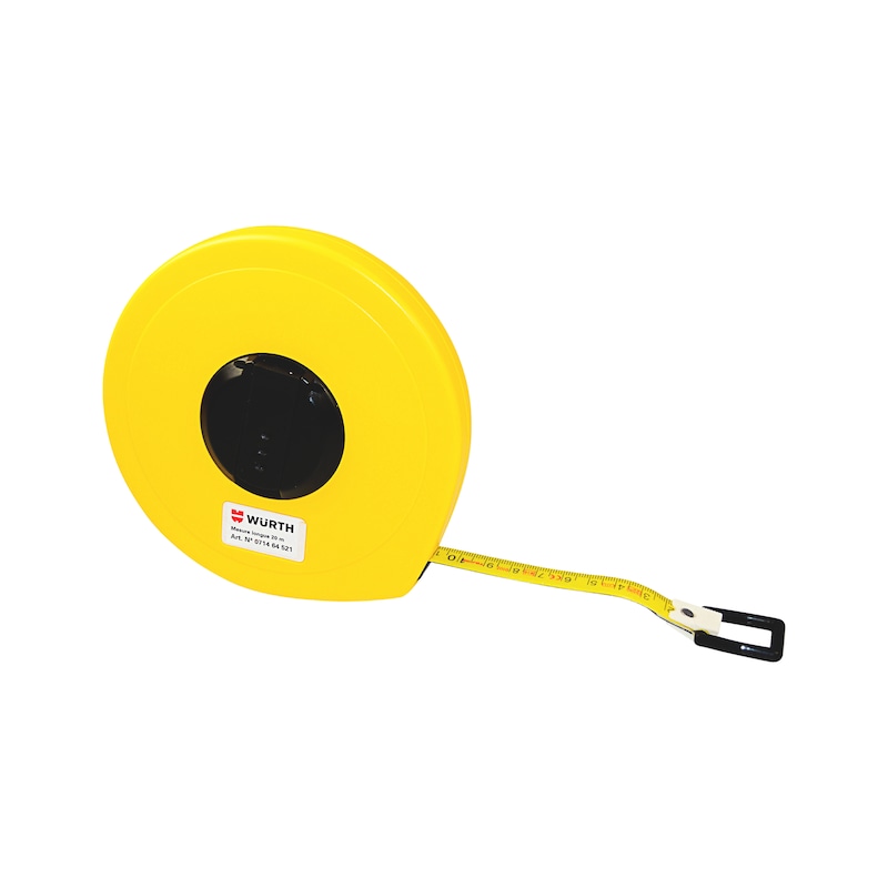 Mètre-ruban avec boitier ABS jaune fermé - L20m