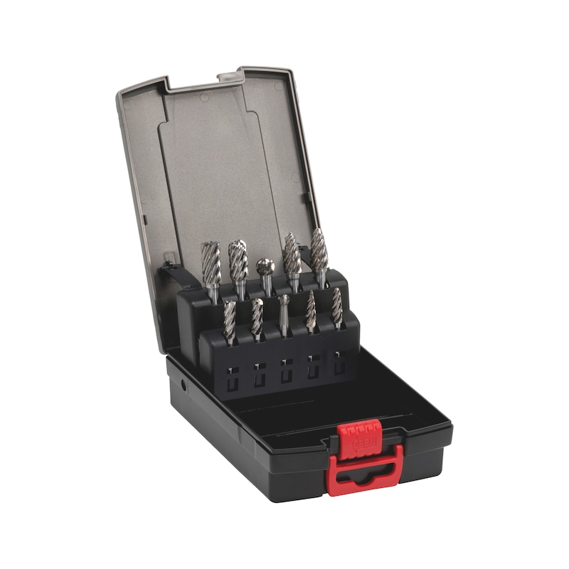 Coffret de fraises en carbure de tungstène denture Acier - 10 pcs