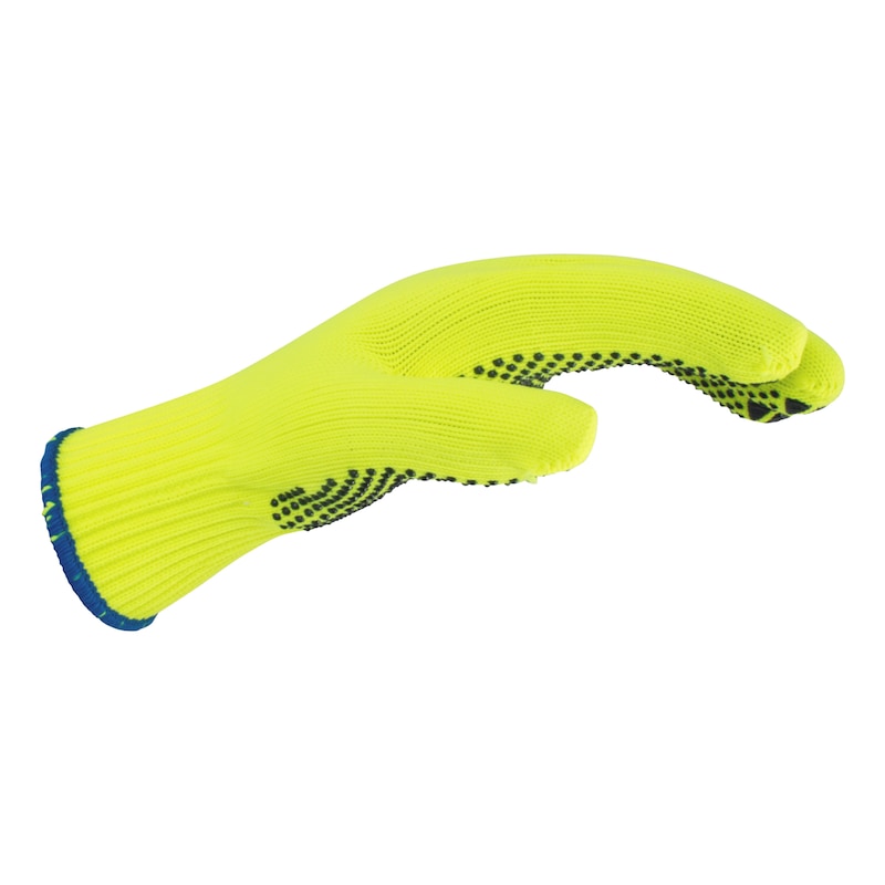 Beskyttelseshandske, strikket, High-vis, gul