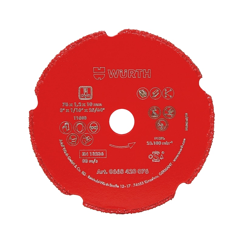 Disque diamant multi Ø76mm pour meuleuse d'angle TG 12-A