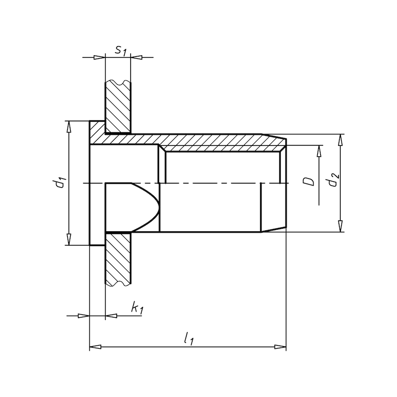 Nitovacia matica S čiastočne šesťhranným driekom a oblúkovou hlavou - MATICA-NIT-MHD-6HR-(0,8-4,0)-(A2K)-24,0-