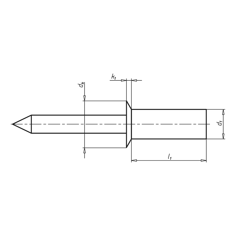 Buy Closed-end blind rivet 120 degree cs hd alu/steel online