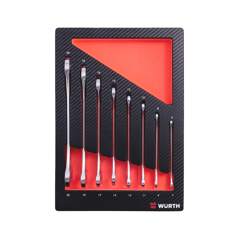 Systemsortiment 4.4.1, dobbelt gaffelnøgle 8 dele