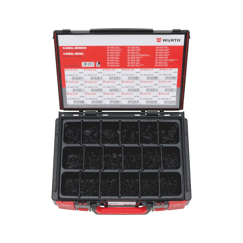 
O-ring metric assortment 1050 pieces in system case 4.4.1.
