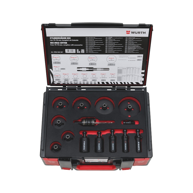 Coffret de scies-cloches ZEBRA HSS bi-métal pour acier et bois