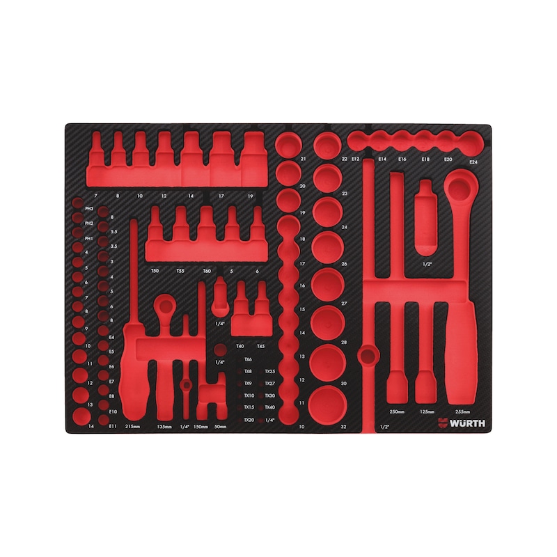 Alvéole vide 8.4.1 pour douilles 1/4 + 1/2 pouce