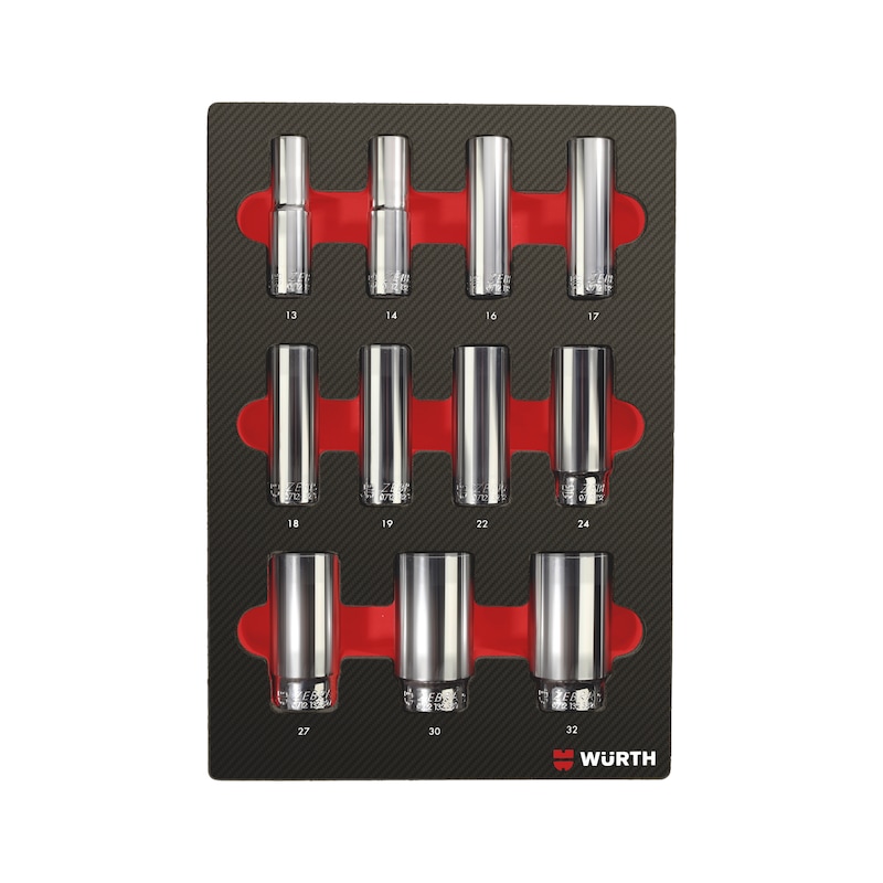 Alvéole 4.4.1 de douilles 1/2 pouce longues hexagonales - 11 pcs