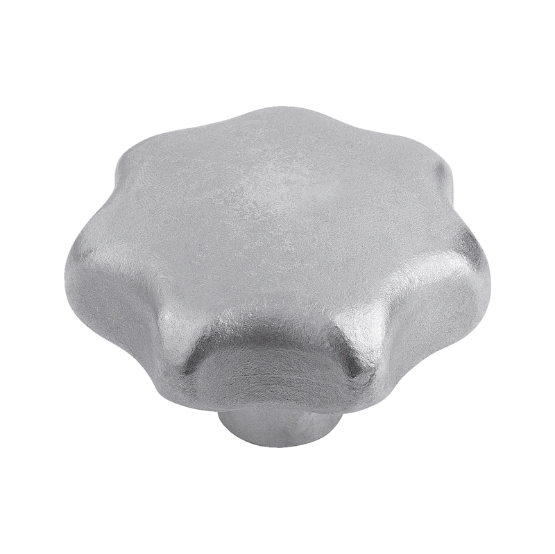 Poignée étoilée - inox A2 - surface sablée - filetage femelle