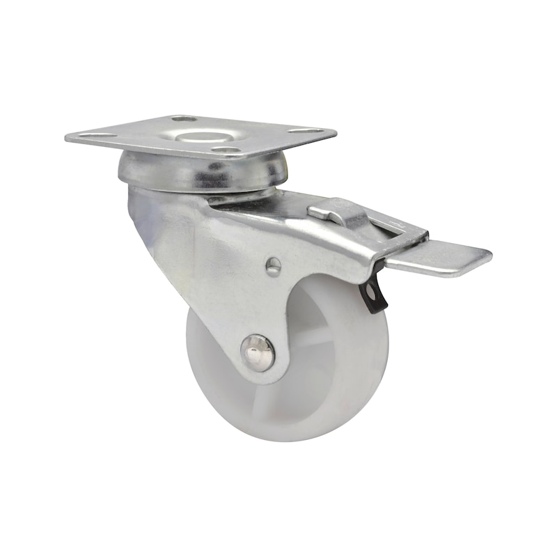 Roulette pivotante ECO robuste avec frein - charge 50 kg