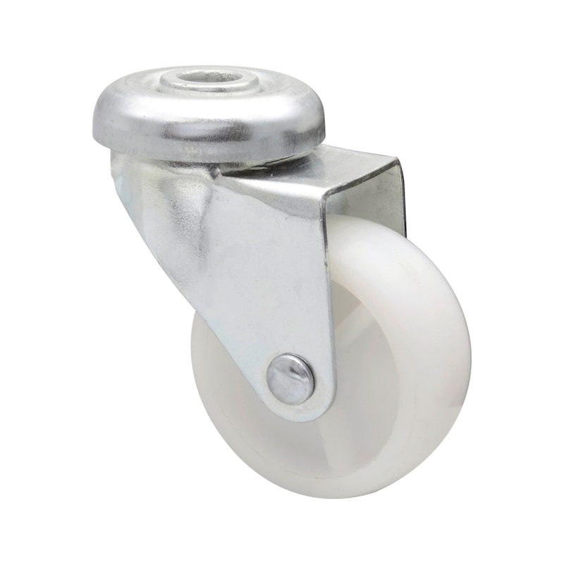 Roulette pivotante ECO avec trou de boulon