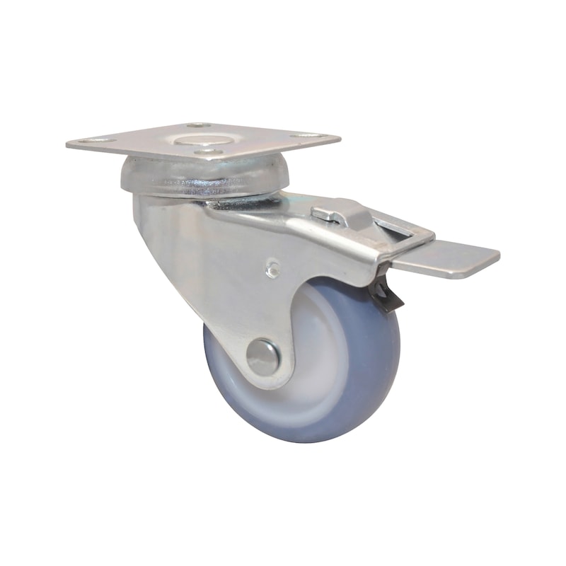 Roulette pivotante ultra-souple ECO avec frein