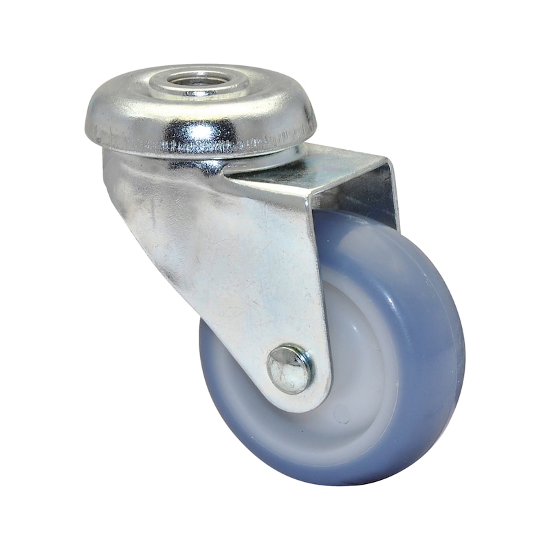 Roulette pivotante ultra-souple ECO avec trou de boulon
