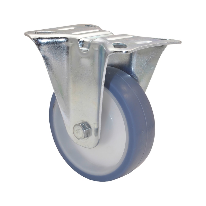 Roulette industrielle fixe ultra-souple pour charges lourdes