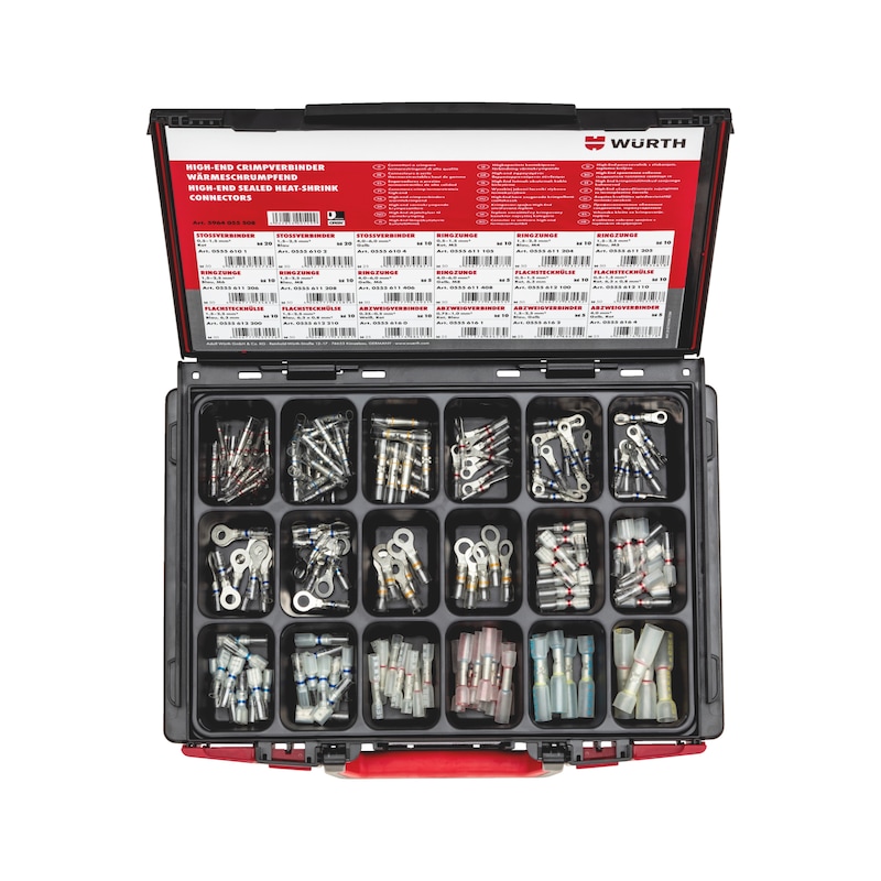Coffret de connecteurs à sertir thermorétractacles - 180 pcs - Sysko
