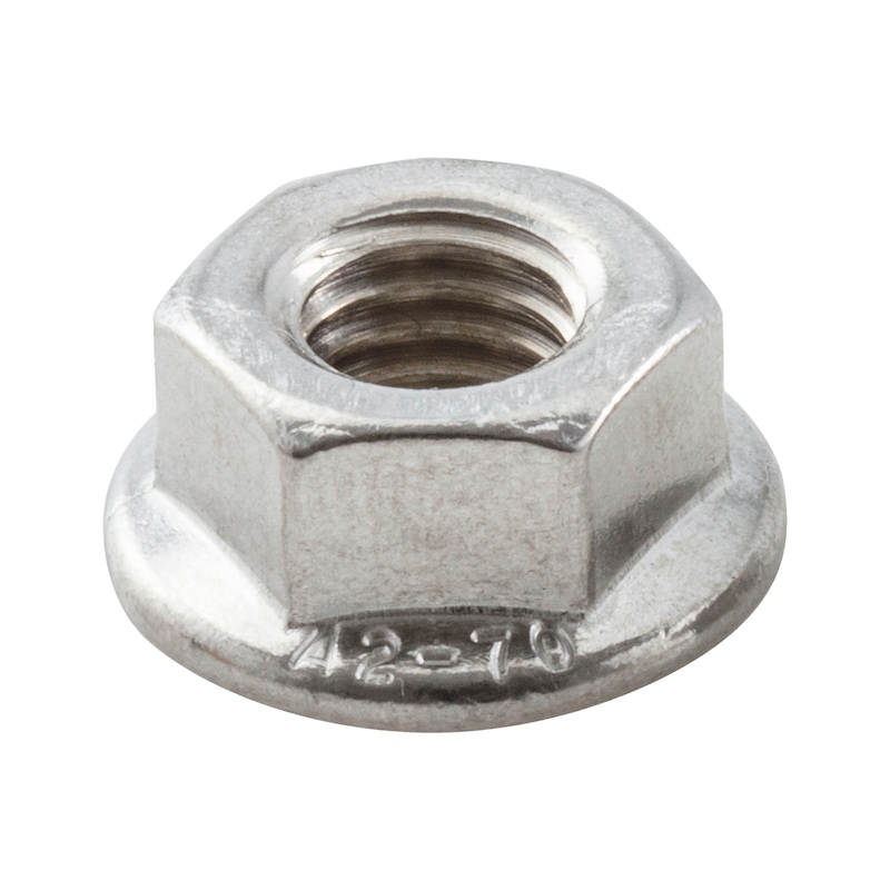 Écrou hexagonal à embase - ISO EN 1661/DIN 6923 - inox A2 brut 70