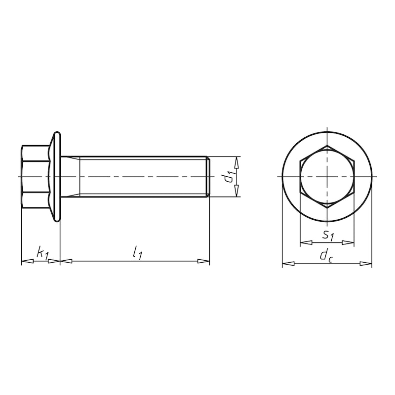 Äärikuga kuuskantpolt DIN 6921, teras 8.8, tsingitud, (A2K) - 2 Äärikuga kuuskantpolt DIN 6921, teras 8.8, tsingitud, (A2K) - 2