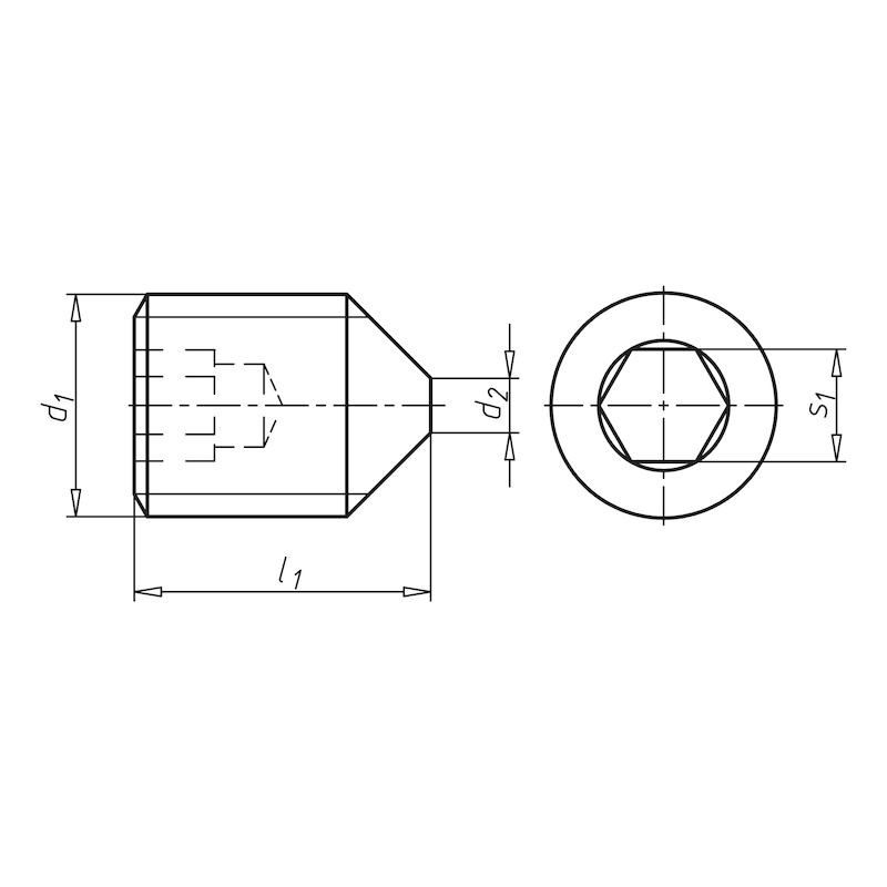 Hexagon socket set screw with flattened tip ISO 4027, A2 stainless steel, 21H, plain - SCR-PT-ISO4027-A2-21H-HS3-M6X8