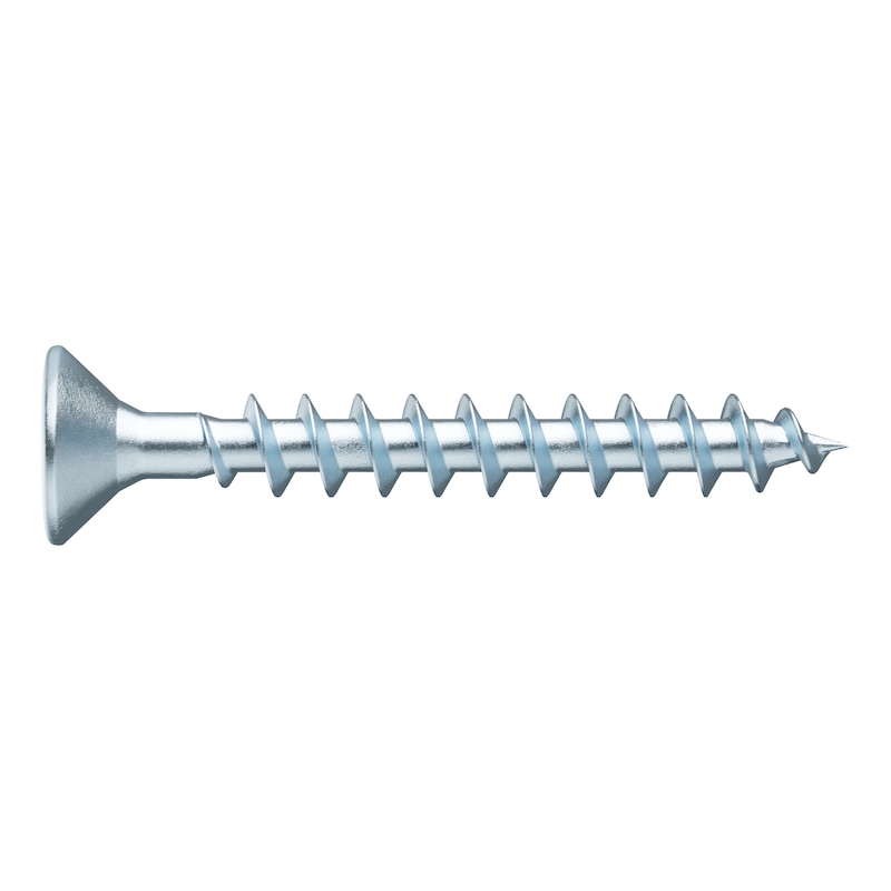 Vis à bois / MDF - ASSY 4 CS - acier zingué (A2K) - filetage total - tête fraisée - empreinte RW