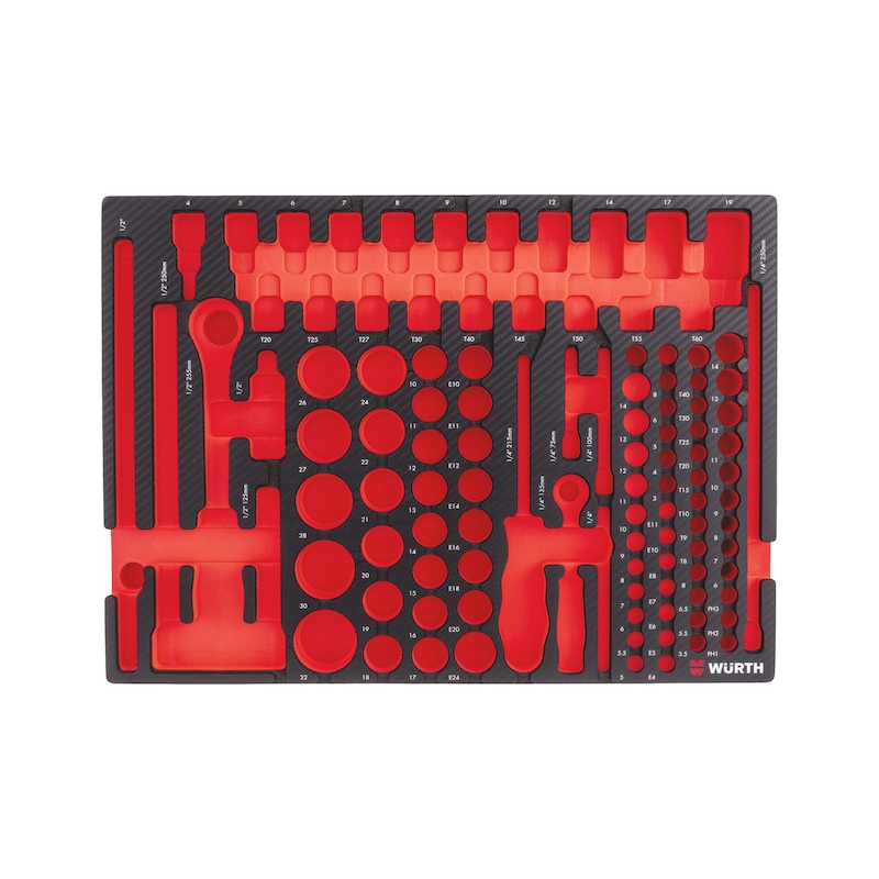 Alvéole vide 8.4.1 pour douilles 1/4 + 1/2 pouce