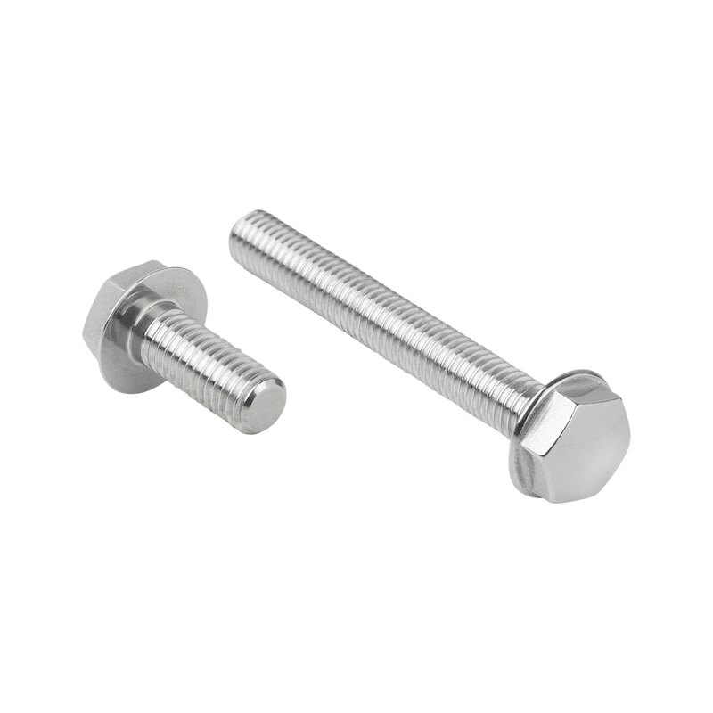 Vis à tête hexagonale avec embase - inox A4 1.4404 poli - 6 pans extérieurs