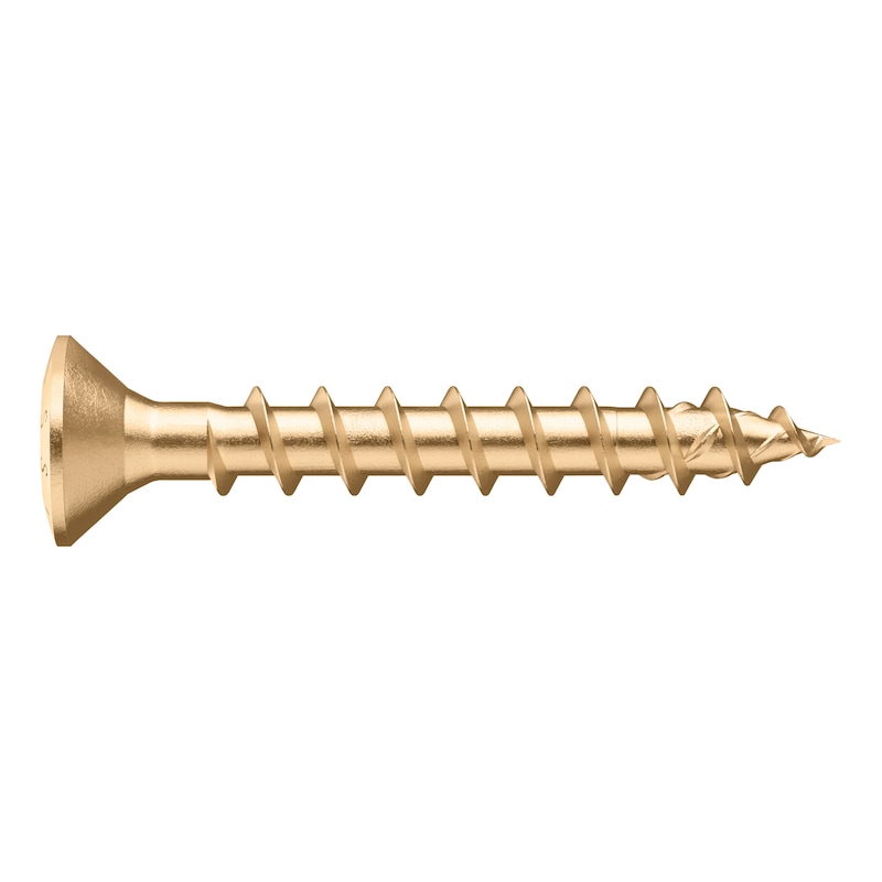 Vis à bois ASSY 4 RCS - acier laitonné (D1J) - filetage total - tête fraisée bombée - empreinte RW