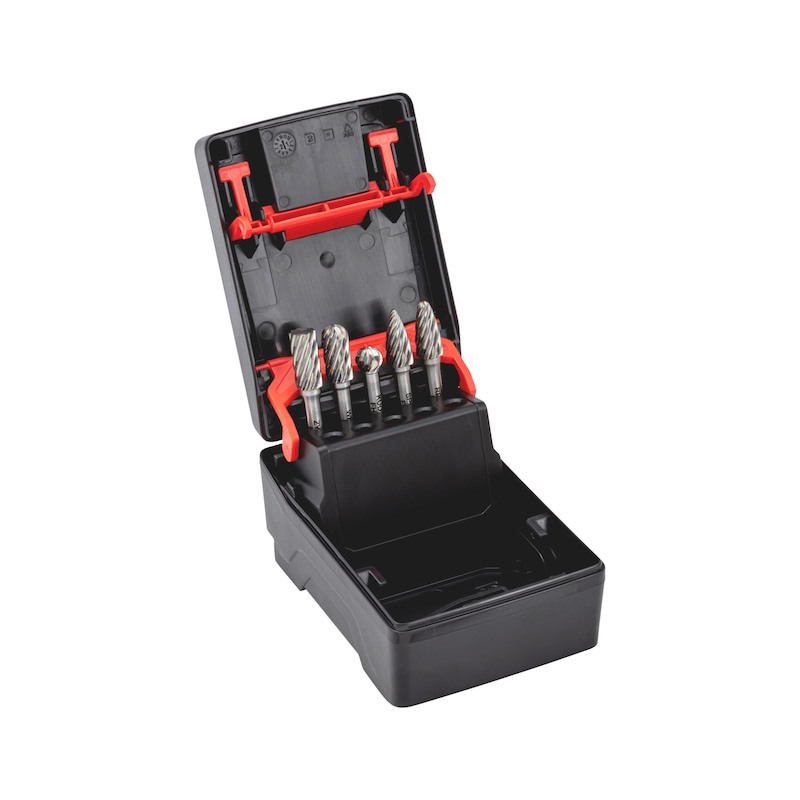 Coffret 5 fraises carbure de tungstène INOX pour acier/inox