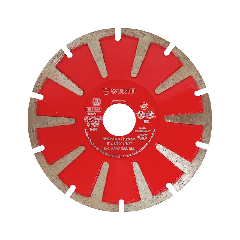 Disque diamant segmenté pour coupe courbe sur pierres