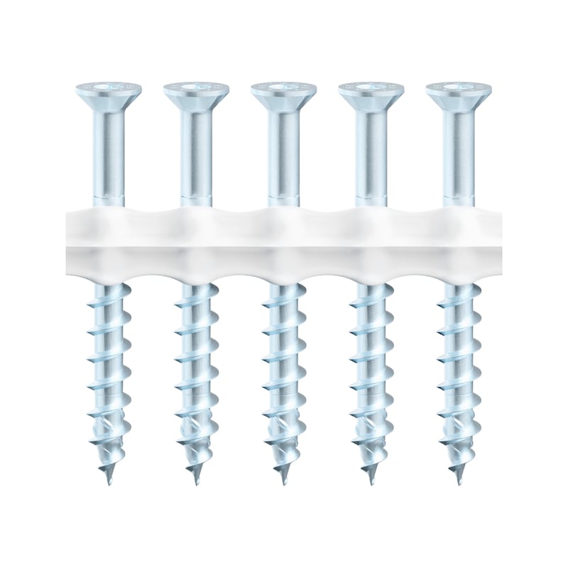 Vis à bois ASSY 4 CSMP - acier zingué (A2K) - filetage partiel - tête fraisée frasoirs à facettes - en rouleau - empreinte RW