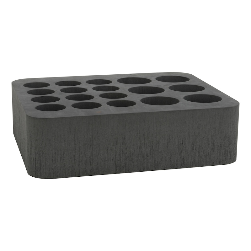Support mousse pour cartouches/aérosols dans véhicule utilitaire