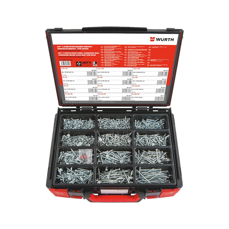 Coffret de vis à bois ASSY 4 tête fraisée RW 2402 pcs - Sysko