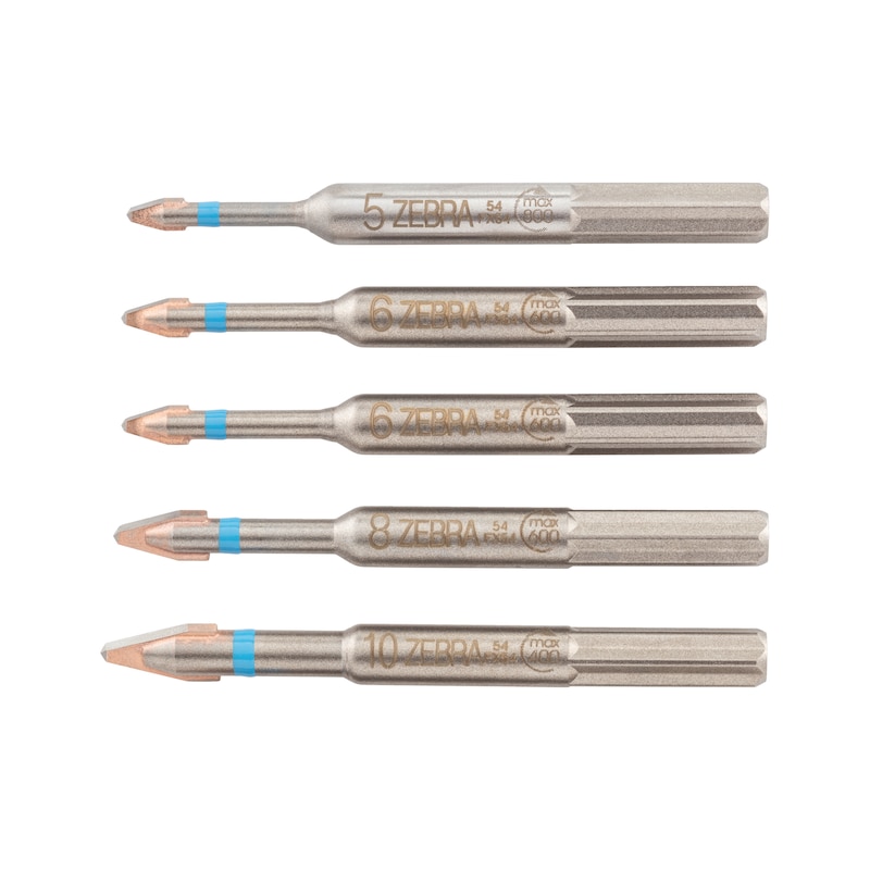 Jeu de forets pour grès cérame à queue polygonale 5 pcs