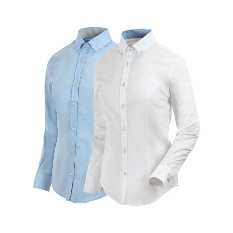 Chemise de travail Iris pour femme - blanche ou bleue
