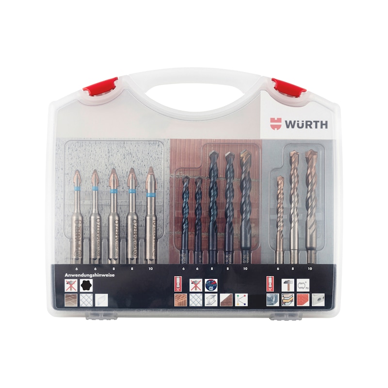 Stone drill bit combi assortment FS 13 pieces - DRL-STN-SORT-COMBI-FS-(6-10)-13PCS