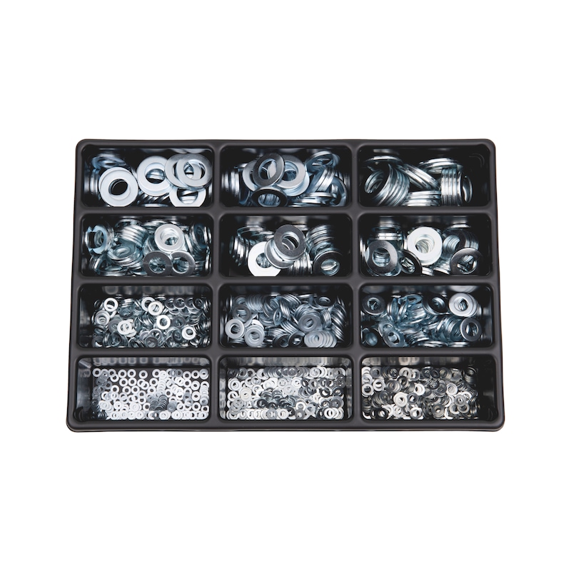 Assortiment de rondelles plates DIN 125 acier zingué 1425 pcs - SOKO
