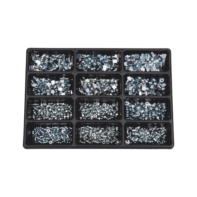 Assortiment de graisseurs hydrauliques DIN 71412 - A, B, C - 600 pcs