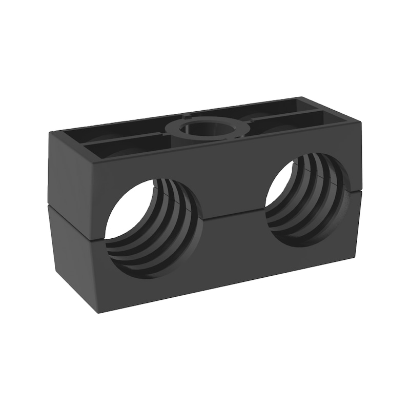 Collier de fixation DIN3015-3 double surface interne striée PA