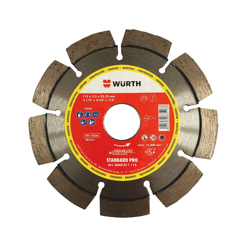 Disque diamant Standard Top pour béton, parpaings, pavés